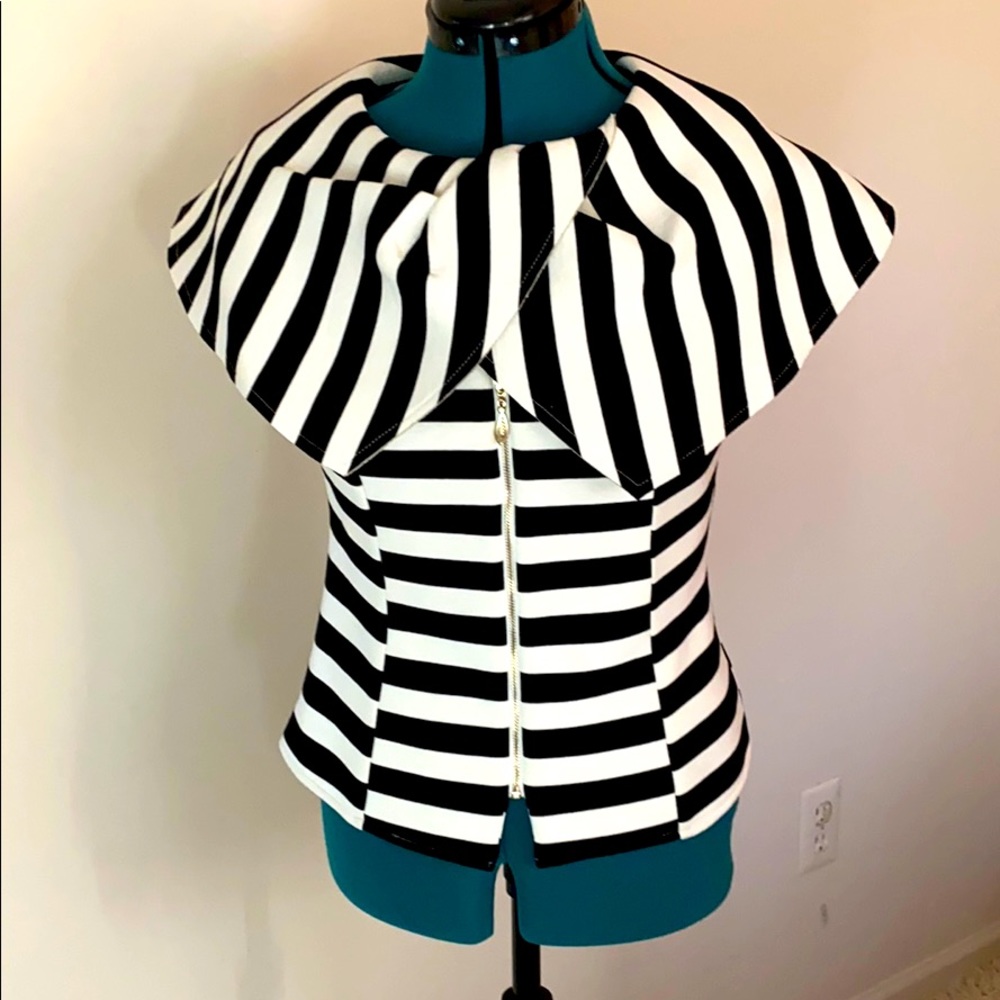 With black leggings, so sexy! Striped knit top